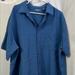 Campus Short-Sleeve Button-Up Shirt in Blue